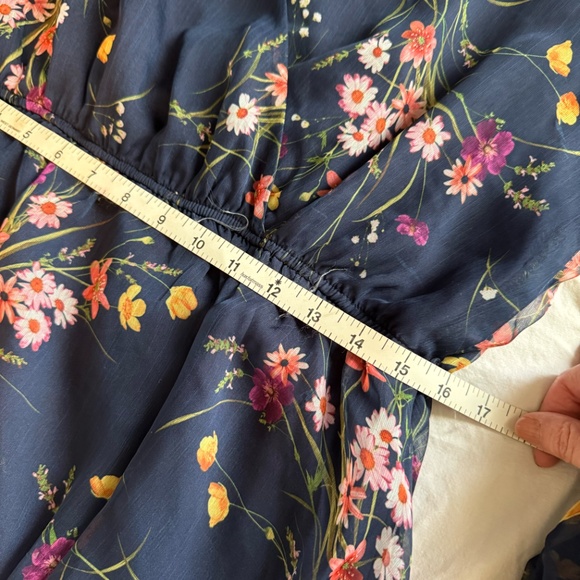 Navy Blue Floral Dress - Picture 2 of 6